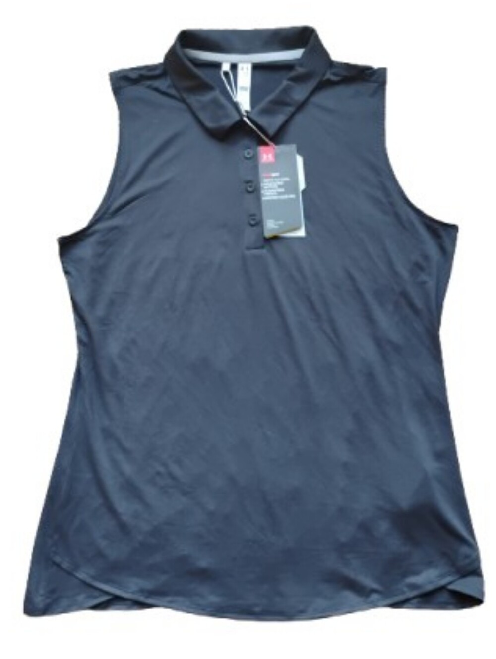 NWT Under Armour Women's Black Sleeveless Golf Polo Large